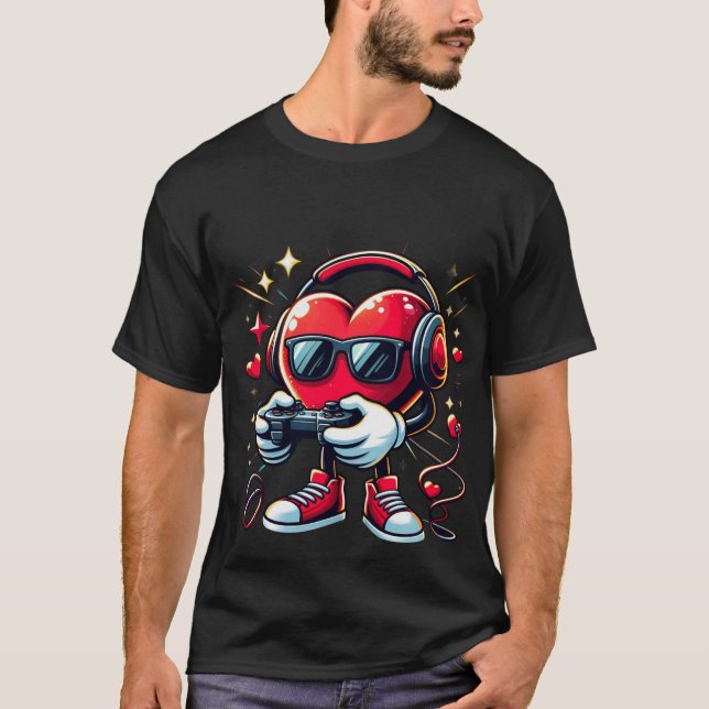 Kärlek Game Controller Shirt,Valentines day Shirt T Shirt (Framsida)
