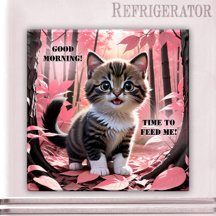 Kärlek går genom Stomach Cute Kitten Magnet
