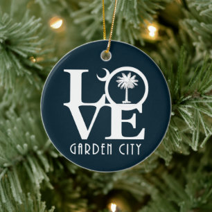 KÄRLEK Garden City South Carolina Julgransprydnad Keramik