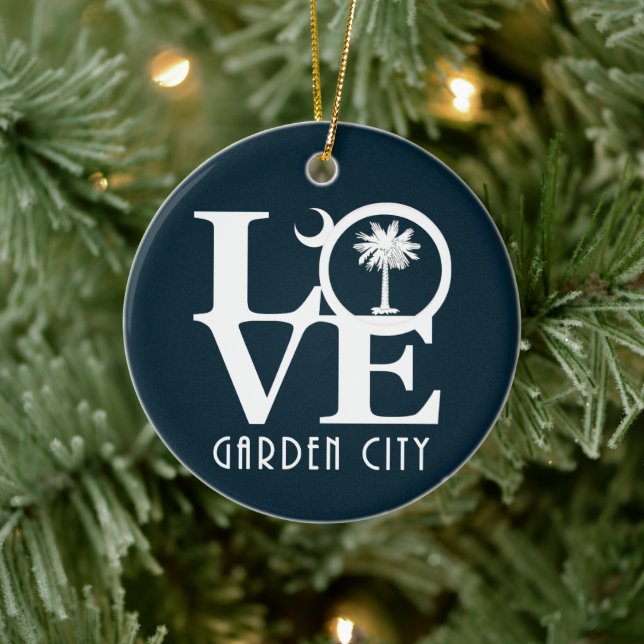 KÄRLEK Garden City South Carolina Julgransprydnad Keramik (Träd)