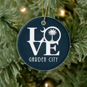 KÄRLEK Garden City South Carolina Julgransprydnad Keramik
