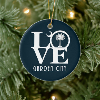 KÄRLEK Garden City South Carolina Julgransprydnad Keramik