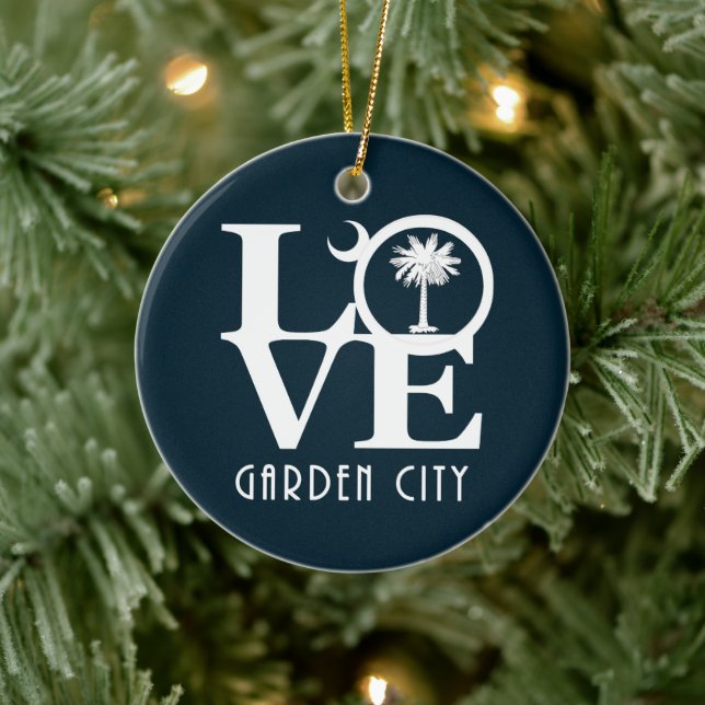 KÄRLEK Garden City South Carolina Julgransprydnad Keramik (Träd)