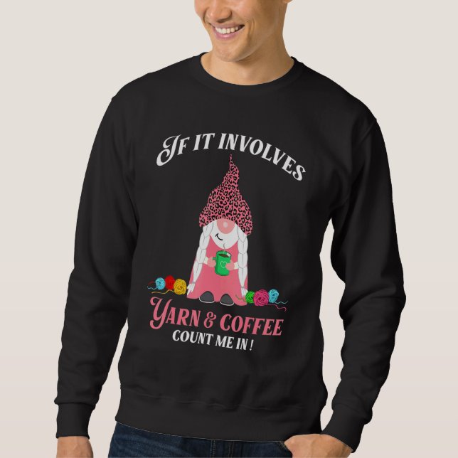 Kärlek-garn och kaffegräddkvinnor lång ärmad tröja (Framsida)