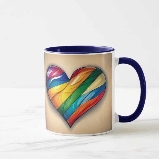 Kärlek Gay HGBTQIA+ Heart Mugg (Höger)