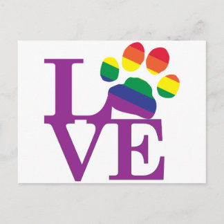 Kärlek-Gay-Pawprint- Vykort