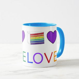 KÄRLEK Gay pride HBT Rainbow Lagrar Cake Slice Mugg