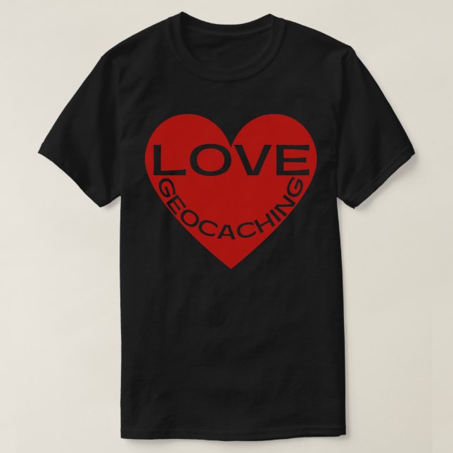 Kärlek Geocaching Red Heart Hob T Shirt (Design framsida)