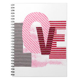 Kärlek Geometric Magenta Brev Anteckningsbok