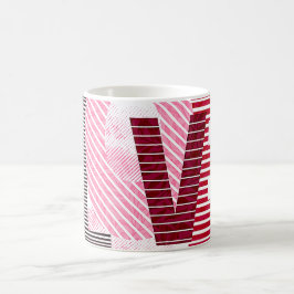 Kärlek Geometric Magenta Brev Kaffemugg