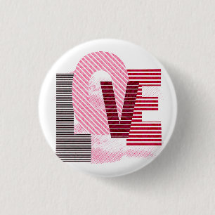 Kärlek Geometric Magenta Brev Knapp
