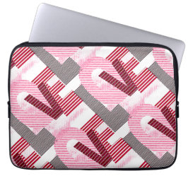 Kärlek Geometric Magenta Brev Laptop Fodral