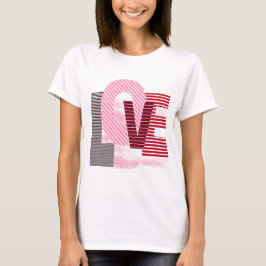 Kärlek Geometric Magenta Brev T Shirt