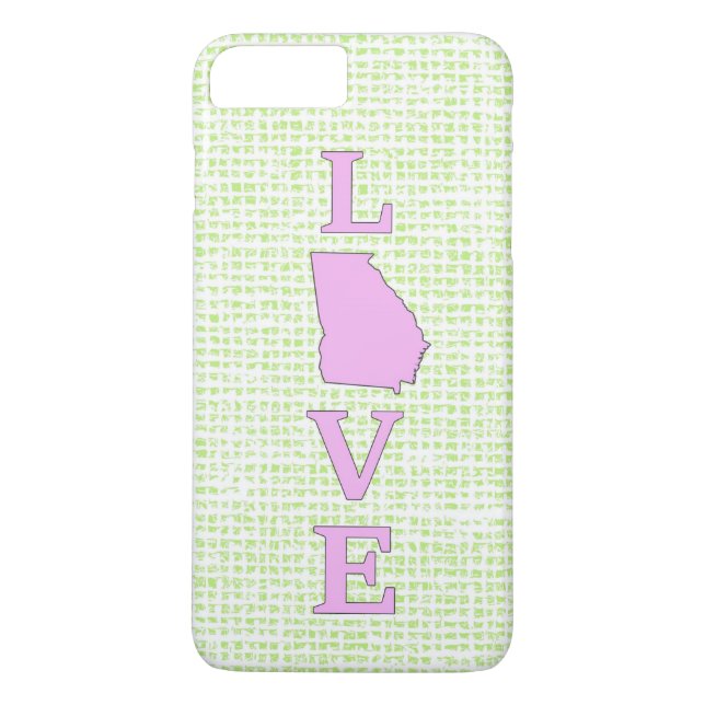 KÄRLEK Georgia State Karta Case-Mate iPhone Skal (Baksida)