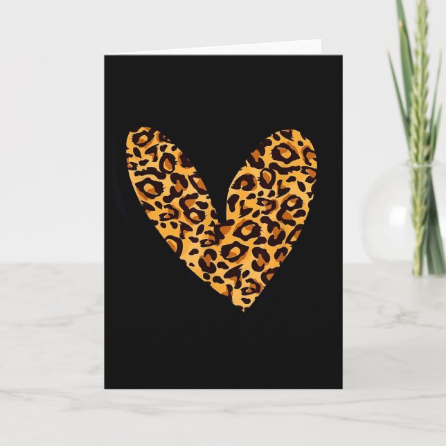 Kärlek Gepard Leopard Tryck Hjarta Alla Hjartans D Kort (Framsida)