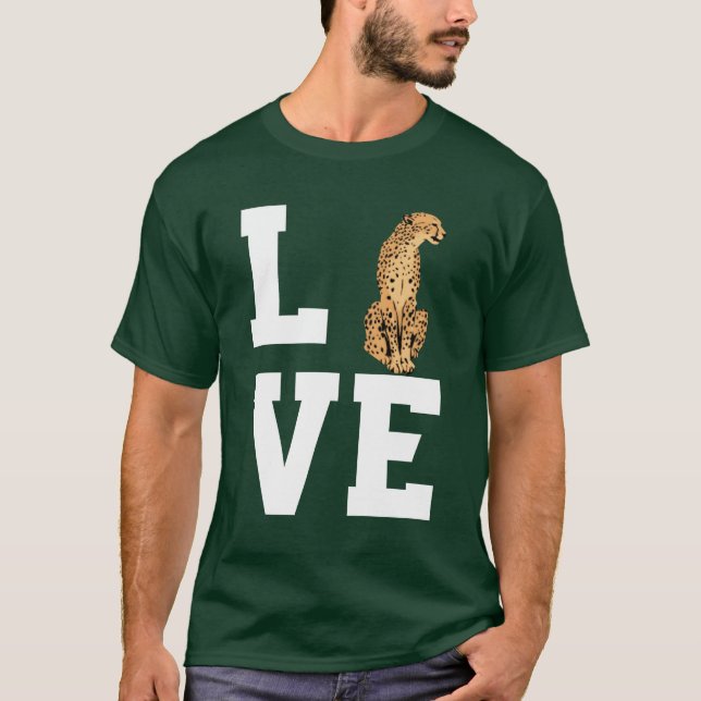 Kärlek Gepard pojke T Shirt (Framsida)