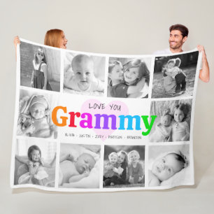 Kärlek ger dig en färgstark modern 10-fotokollage fleecefilt