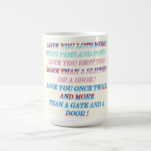 Kärlek ger dig mer tillfälle-gåva med ord kaffemugg
