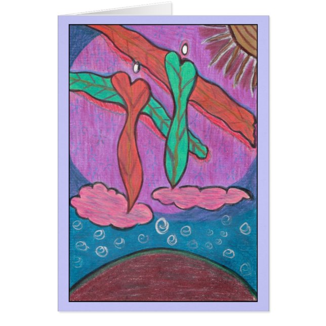 Kärlek ger oss flight. hälsningskort (Framsidan)