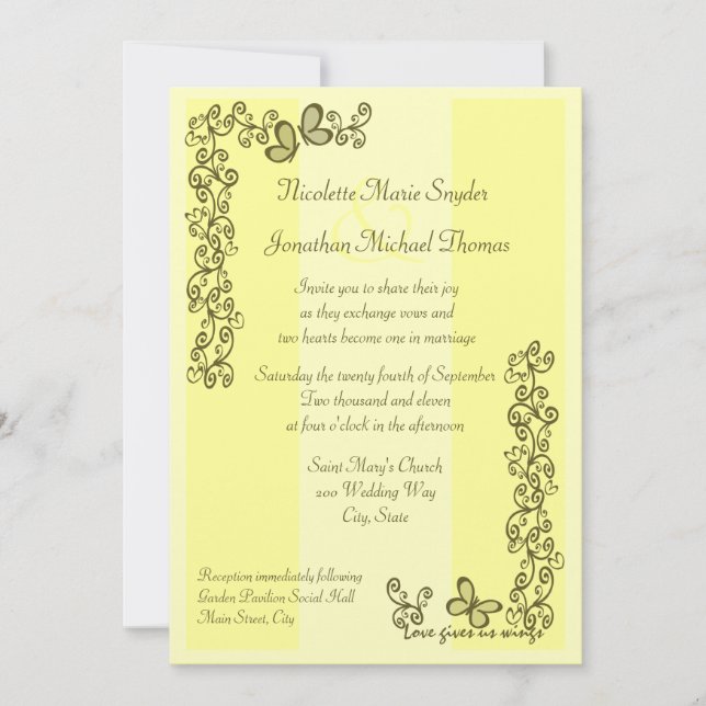 Kärlek ger oss vingar inbjudningar (Framsida)