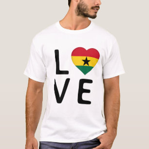 Kärlek - Ghana Flagga T Shirt