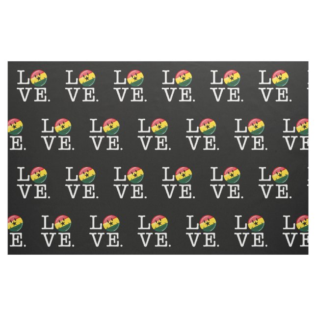 Kärlek Ghana Smiling Ghanian Flagga Tyg (Fat Quarter)