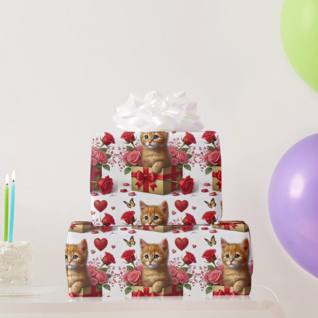 Kärlek Ginger Kitten i Alla hjärtans dag-låda  Presentpapper (Festgåvor)