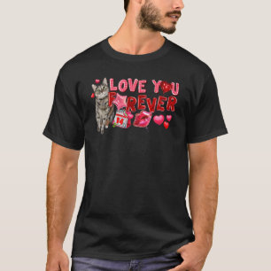 Kärlek Glad hjärtans dag Cute Cat for Ca T Shirt