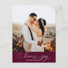 Kärlek & Glädje | Jul Typografi Foto Postkort Vykort