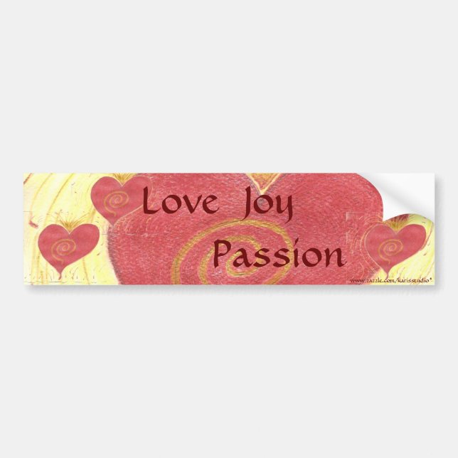 Kärlek glädje, passion bildekal (Framsidan)