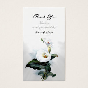 Kärlek Glistens/Elegant White Calla Lily Bröllop Visitkort