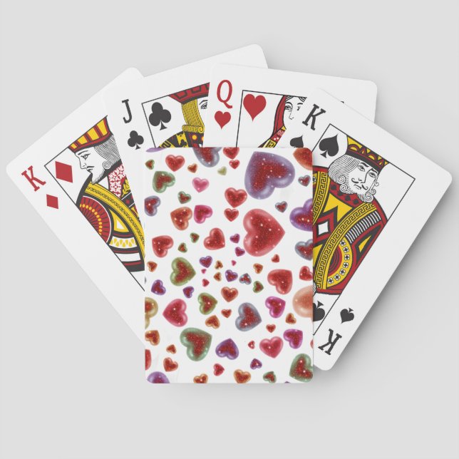 Kärlek, glitterhjärtan 2 casinokort (Baksidan)