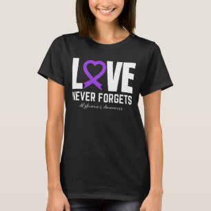Kärlek glömmer aldrig demenssjukdom Alzheimers med T Shirt