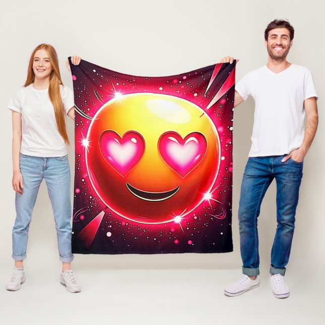 Kärlek Gnistra Emoji Hearts Fleecefilt (På plats)