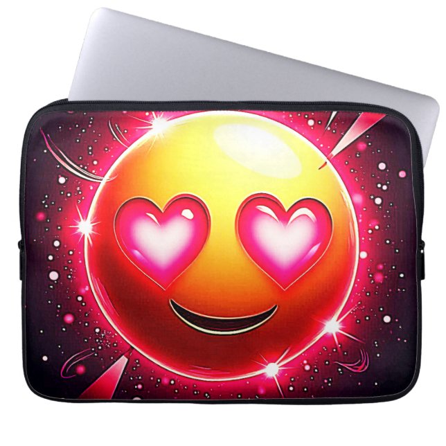 Kärlek Gnistra Emoji Hearts Laptop Fodral (Framsidan)