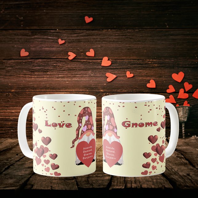 Kärlek Gnome Alla hjärtans dag Kaffemugg (Love Gnome Happy Valentines Day Coffee Mug)