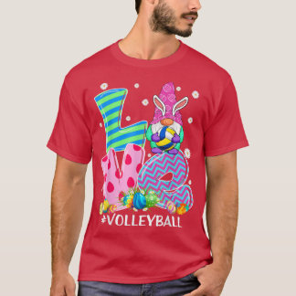Kärlek Gnome Bunny Volleyball Player Gnome Älskare T Shirt