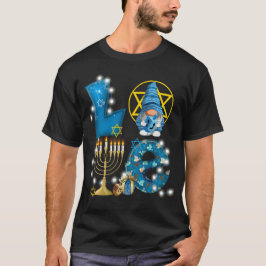 KÄRLEK Gnome Hanukkah-Dekorationerna Chanukah T Shirt