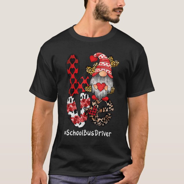 Kärlek Gnome Hjärtans dag i Buss T Shirt (Framsida)