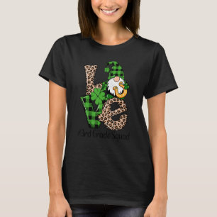 Kärlek Gnome Teacher Squad Lycklig St Patrick Day  T Shirt