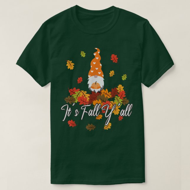 Kärlek Gnome Thanksgiving Lycklig hösten hösten Fa T Shirt (Design framsida)