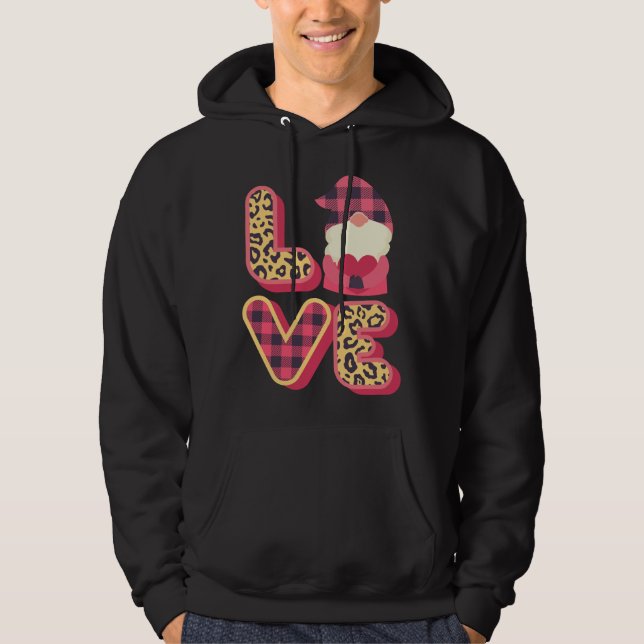 Kärlek Gnome Valentines day, Kärlek Valentine Gnom Hoodie (Framsida)