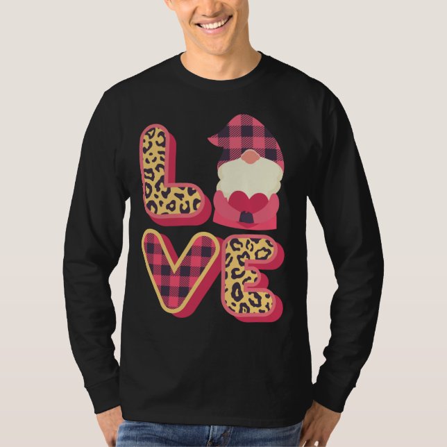 Kärlek Gnome Valentines day, Kärlek Valentine Gnom T Shirt (Framsida)