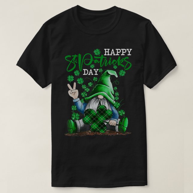 KÄRLEK Gnomes Irish Shamrock Lucky St patricks day T Shirt (Design framsida)