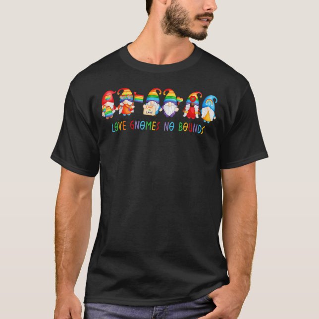 Kärlek Gnomes No Bounds LGB Community Gay pride Mo T Shirt (Framsida)