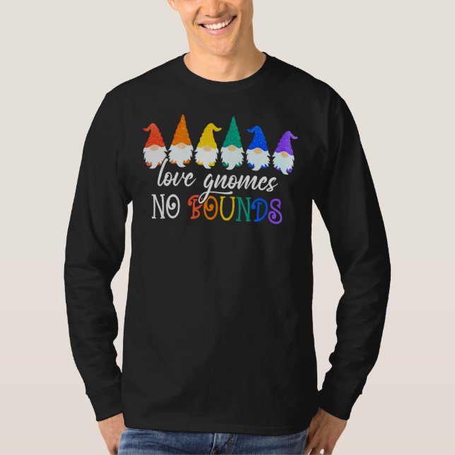 Kärlek Gnomes No Bounds Lgbt Pride T Shirt (Framsida)