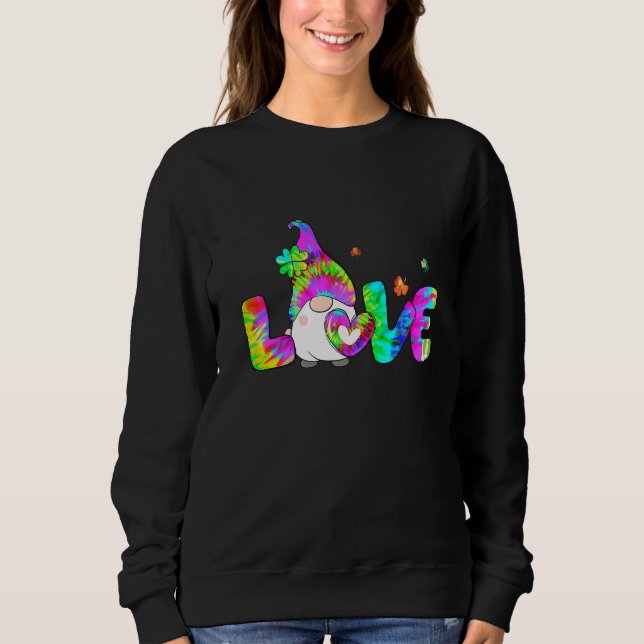 Kärlek Gnomes Tie Dye St patricks day Shamrock T Shirt (Framsida)