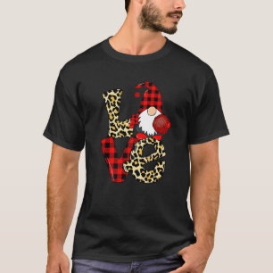 Kärlek Gnomies Lycklig Alla hjärtans dag Leopard R T Shirt