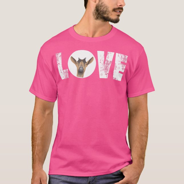 Kärlek Goat Funny för Goat Älskare T Shirt (Framsida)
