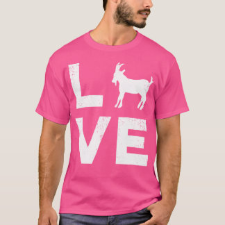 Kärlek Goats Typography Funny Goat White T Shirt